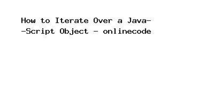 How to iterate over a JavaScript object?