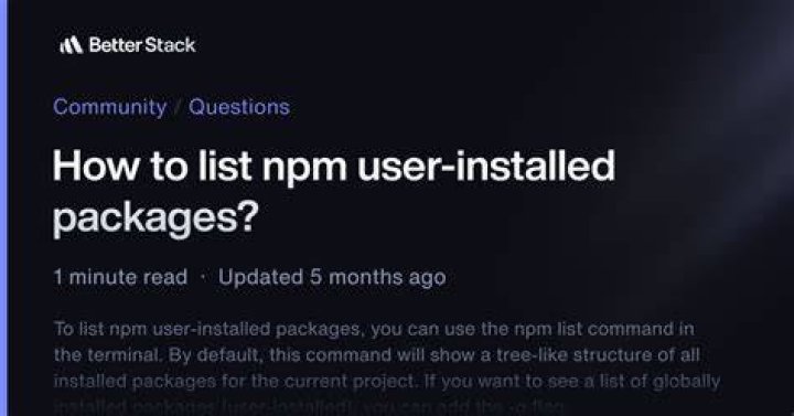 How to list npm user-installed packages?