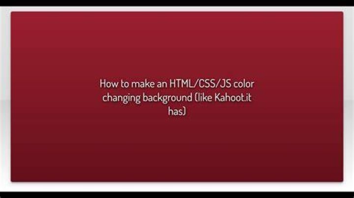 How to make an HTML/CSS/JS color changing background (like Kahoot.it has)