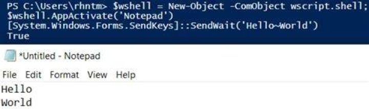 How to perform keystroke inside powershell?
