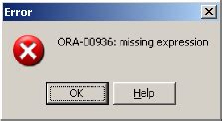 How to resolve ORA 00936 Missing Expression Error?