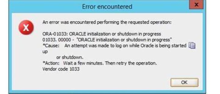 How to resolve ORA-011033: ORACLE initialization or shutdown in progress