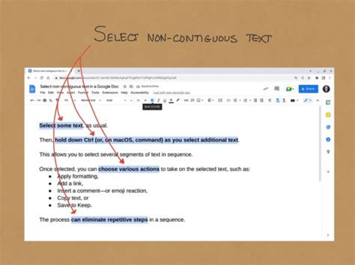 How to select multiple non-contiguous text lines in browsers