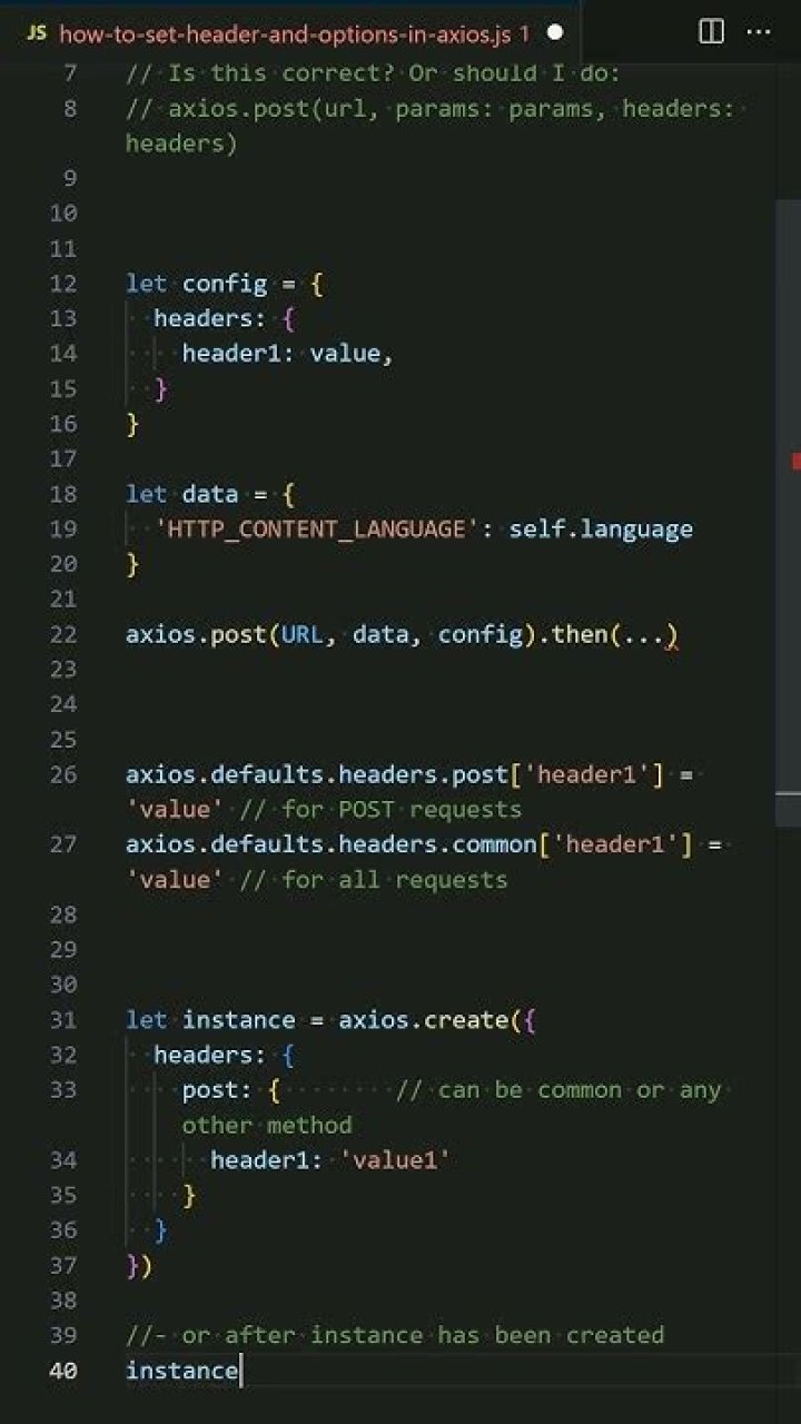How to set header and options in axios?