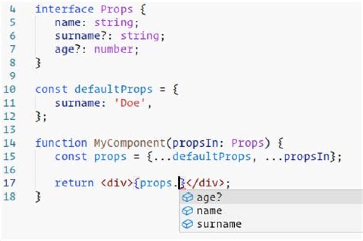 How to specify (optional) default props with TypeScript for stateless, functional React components?