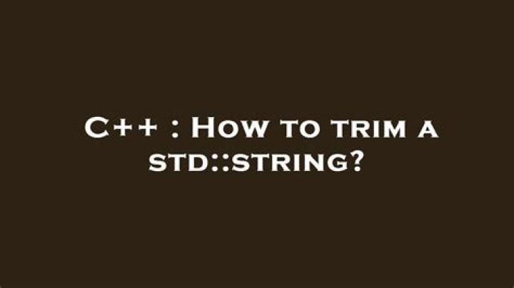 How to trim a std::string?