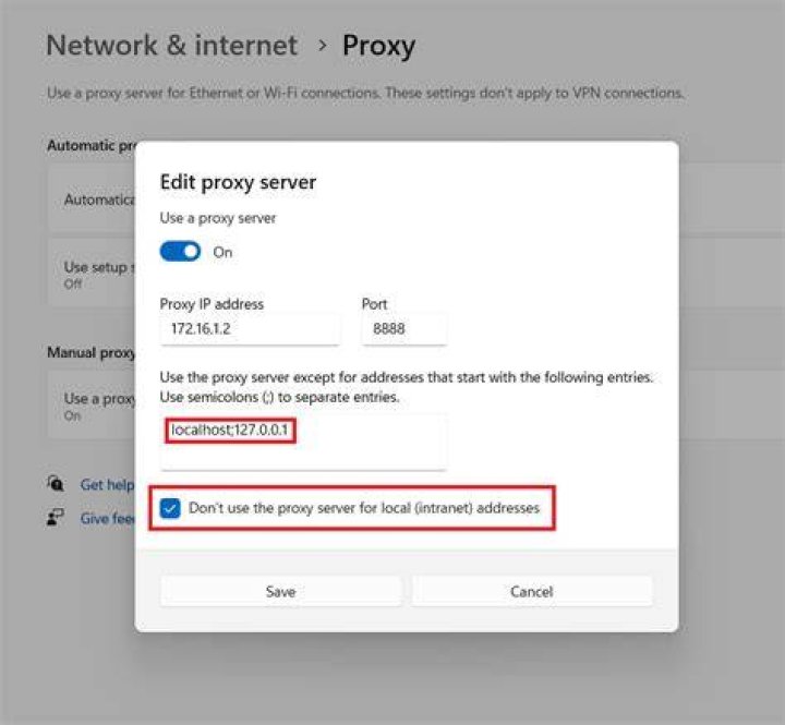 How to use a proxy for localhost?