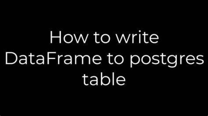 How to write DataFrame to postgres table