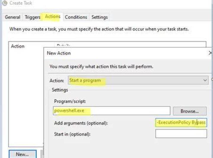 I am trying to use Windows Task scheduler to run a Powershell script