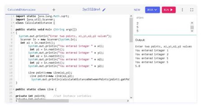 I want to calculate the distance between two points in Java