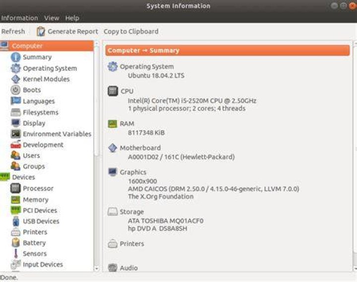 Install hardinfo