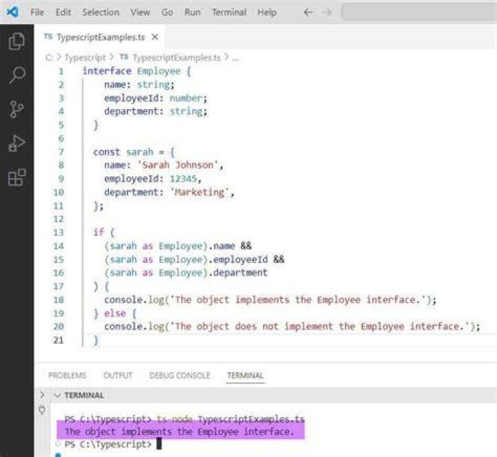 Interface type check with Typescript