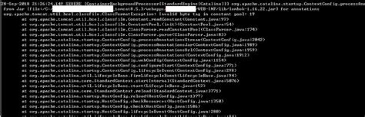 Invalid byte tag in constant pool: 19 error message