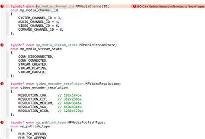 ISO C++ forbids forward references to 'enum' types