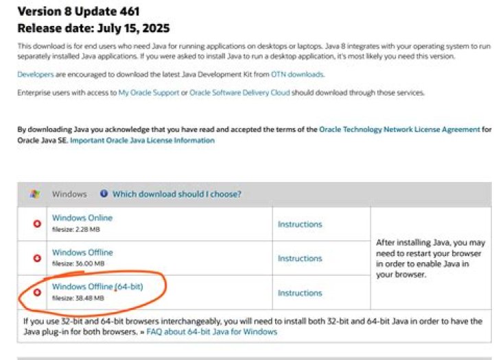 Java 8 download page