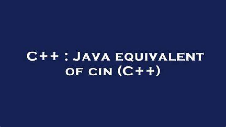 Java equivalent of cin (C++)