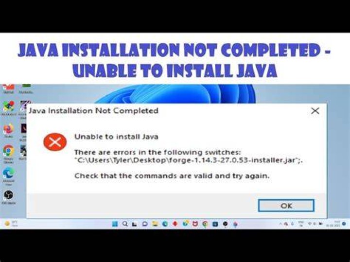 Java Installation Not Completed / Unable to install Java