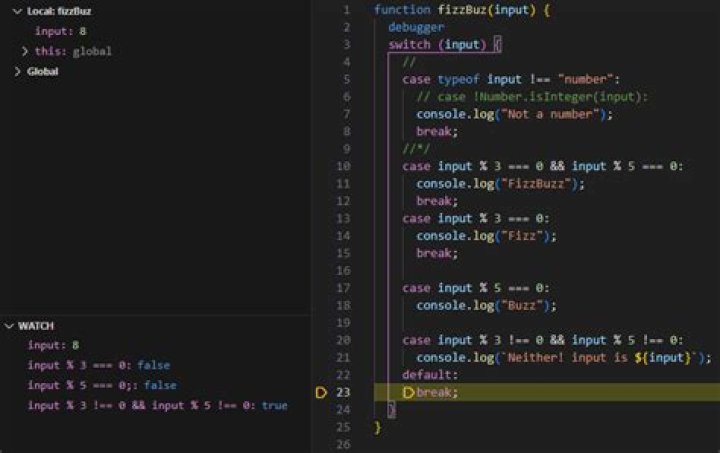javascript fizzbuzz switch statement