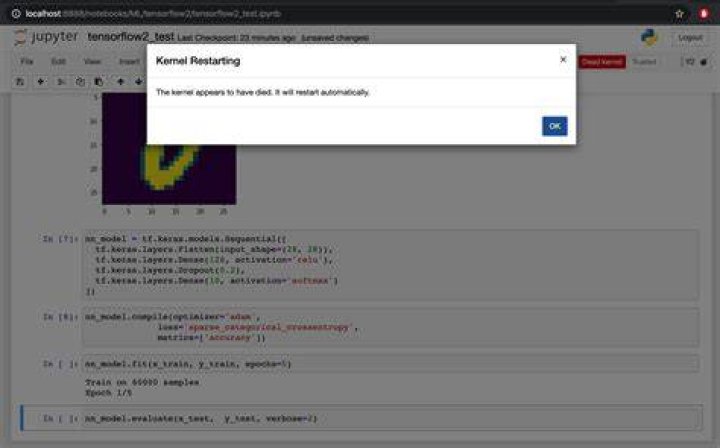 Jupyter notebook - Dead Kernel