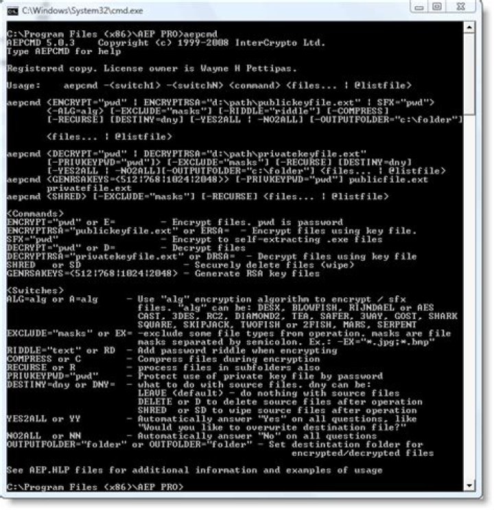 Looking for command line encryption utility for Windows