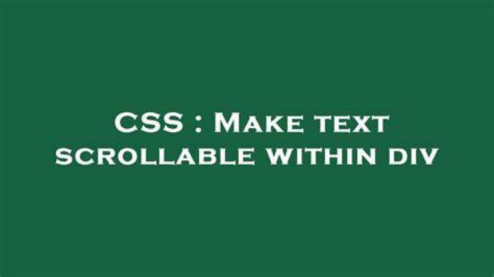 Make text scrollable within div