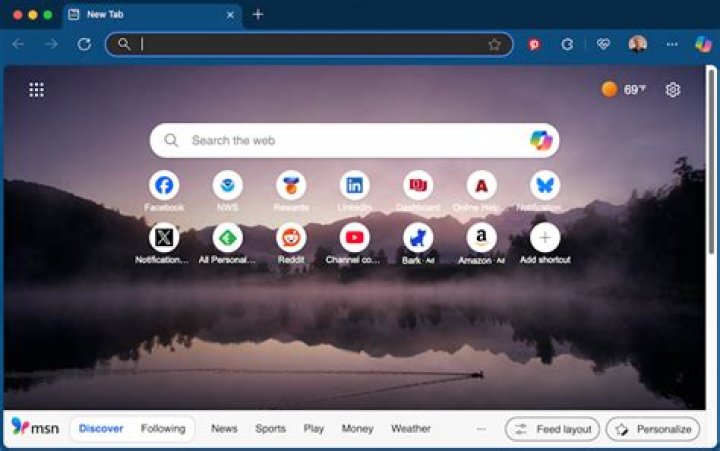 Make the Home Tab the default page
