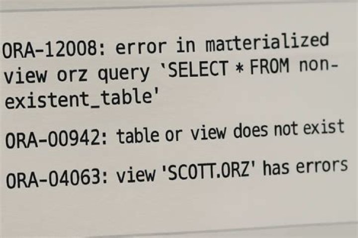 Materialized view error ORA-12004 although REFRESH COMPLETE