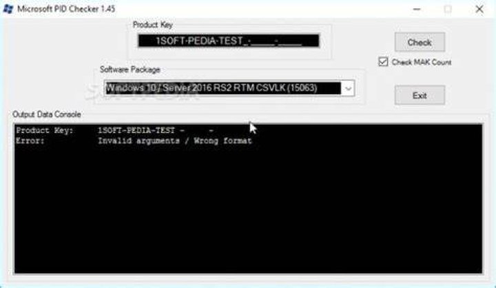 Microsoft PID Checker screenshot