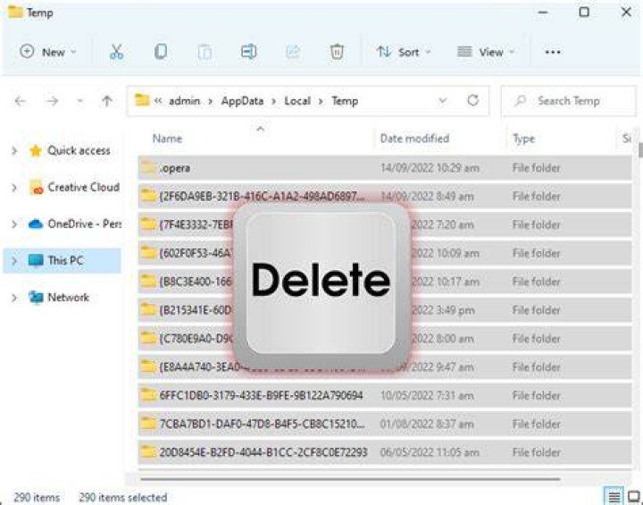 Moving Delete button in Windows 10