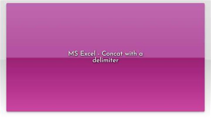 MS Excel - Concat with a delimiter