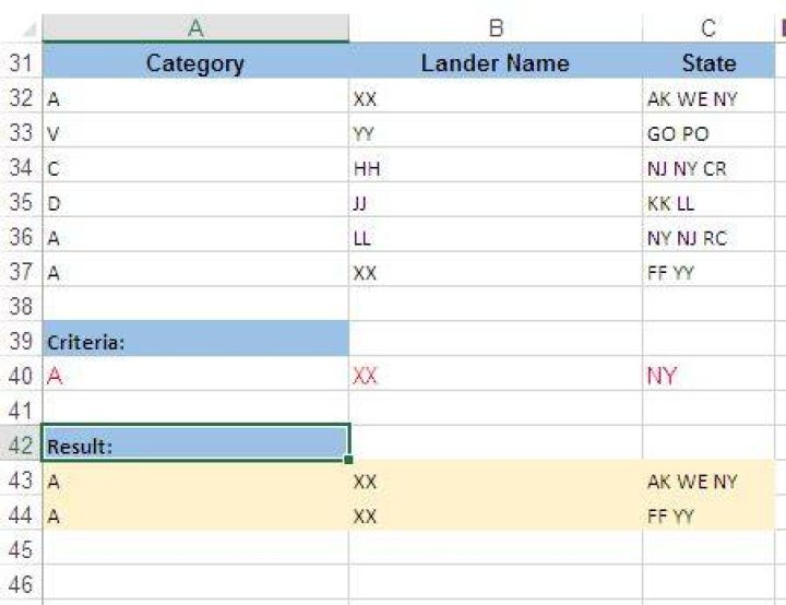 Multiple Criteria with IF, ISNUMBER, SEARCH