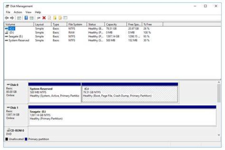 my disk management screen
