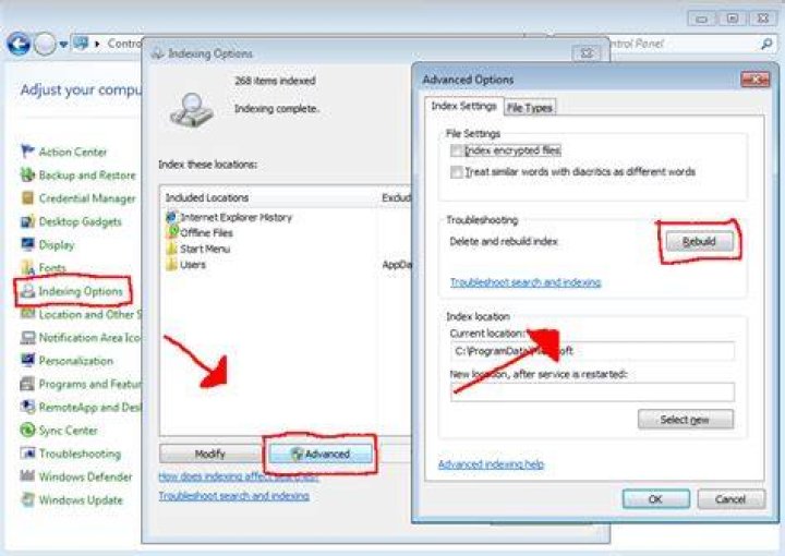 my windows 7 'search program and files ' not functioning
