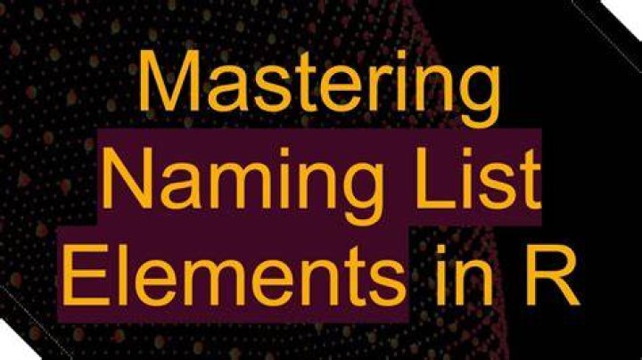 Naming list elements in R