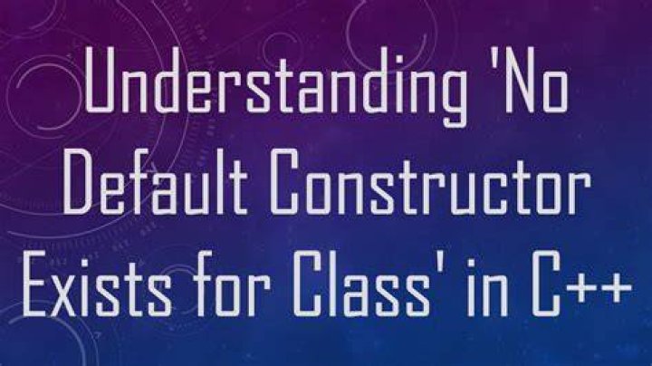 no default constructor exists for class