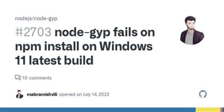 NPM install fails with node-gyp