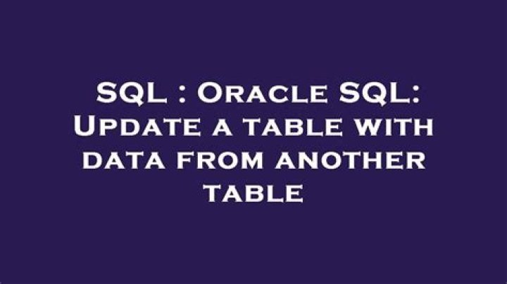 Oracle SQL: Update a table with data from another table