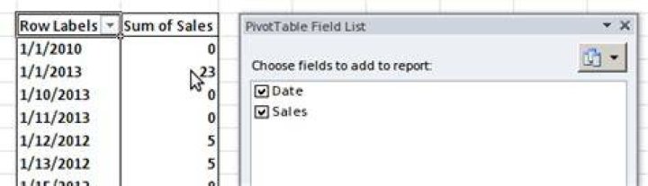 Ordering issue with date values when creating pivot tables