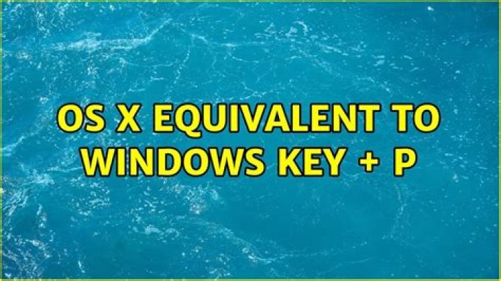 OS X equivalent to Windows Key + P