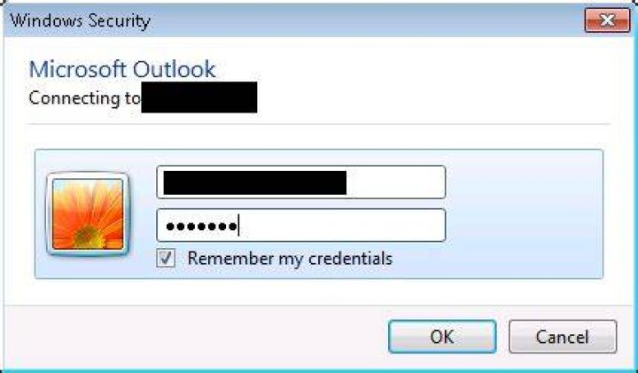 Outlook login/windows security pops up every time