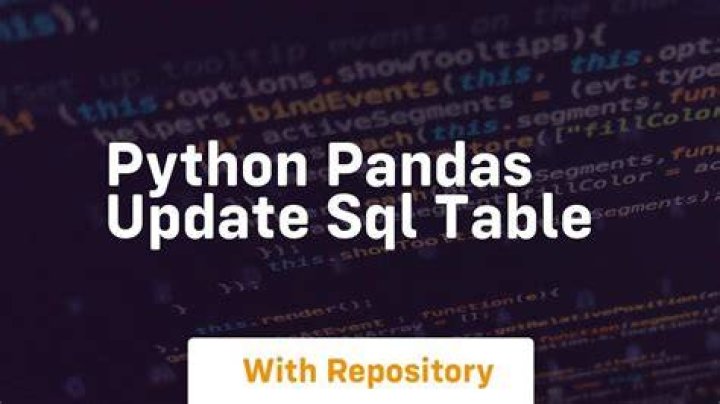 Pandas update sql