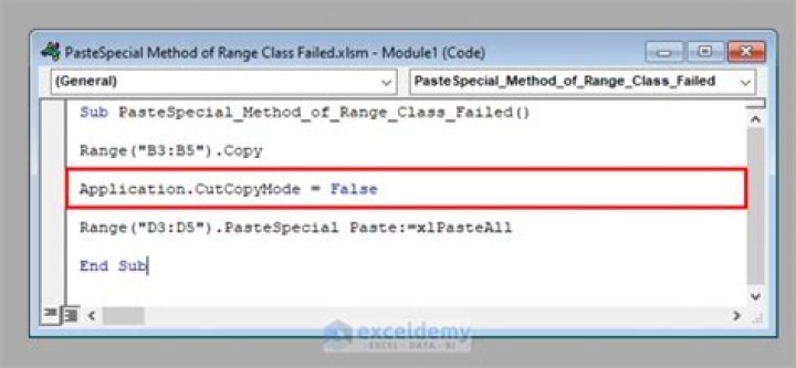 Paste Special error 1004 PasteSpecial method of Range class failed