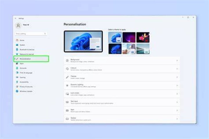 Personalisation settings disabled