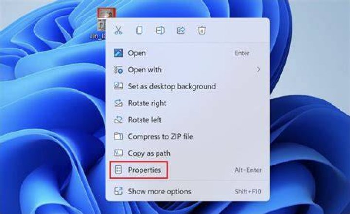 Properties of the file