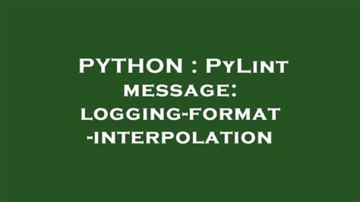 PyLint message: logging-format-interpolation