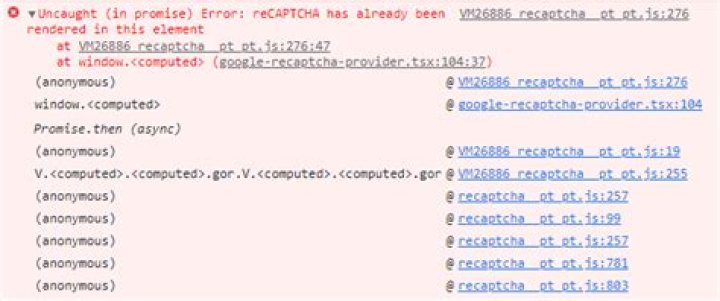 reCAPTCHA has already been rendered in this element