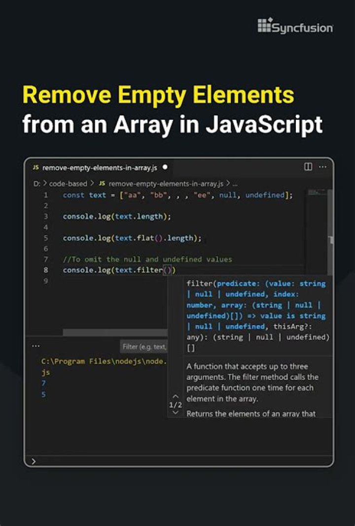 Remove empty elements from an array in Javascript