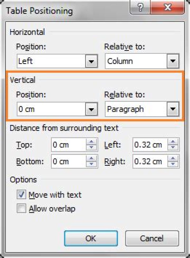Remove space between line and table in Word