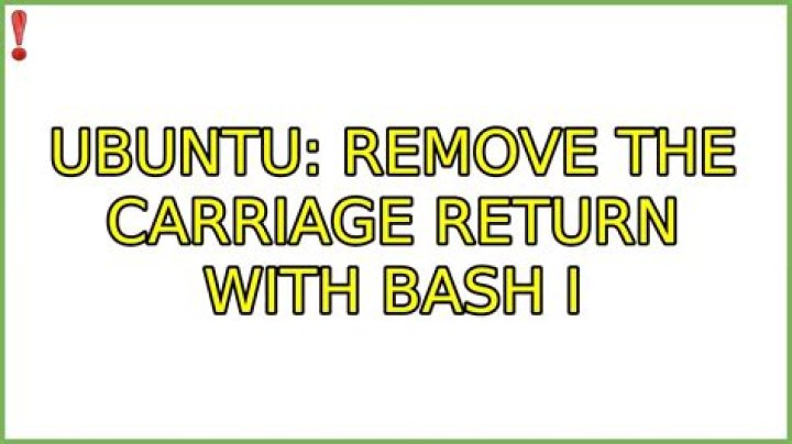 remove the Carriage return with bash