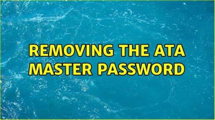 Removing the ATA master password